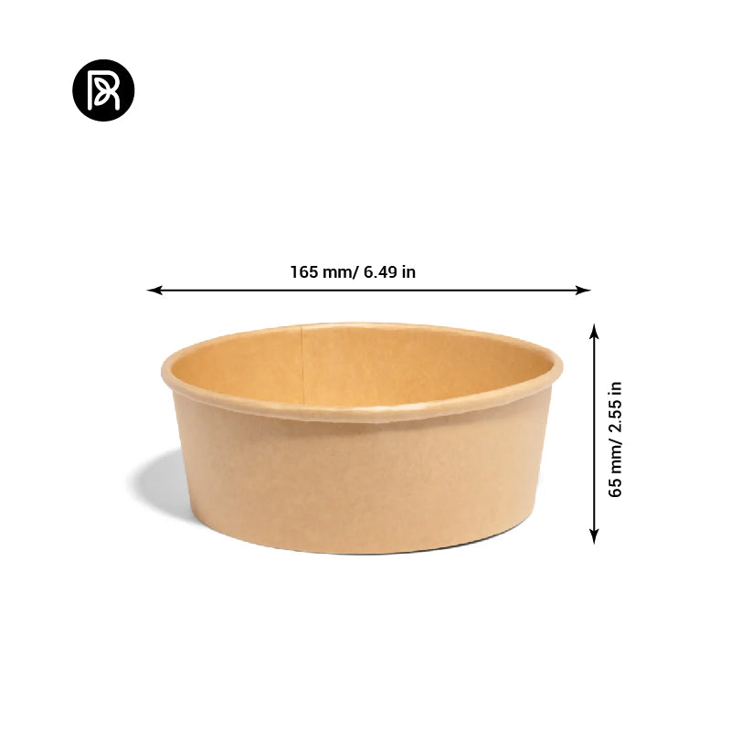 1100ml Round Kraft Bowl – Ø165mm | 300pcs
