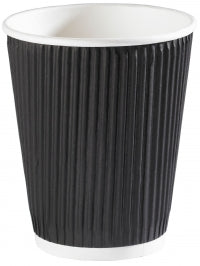 12oz Black Ripple Wall Paper Cup — 500 Qty
