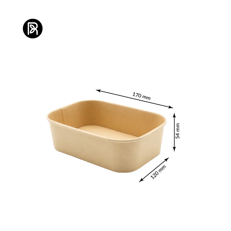 650ml Rectangular Kraft Paper Container (22oz) | 600 pieces