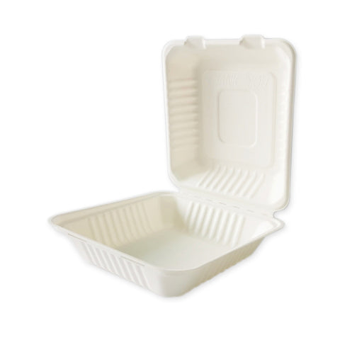 8 inch Biodegradable Square Takeaway Box, 200 Pieces