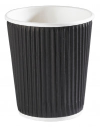 8oz Black Ripple Wall Paper Cup — 500 Qty