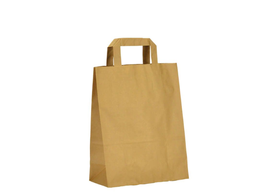 Medium Kraft Paper Bags Flat Handles 225pcs – RebornPackaging
