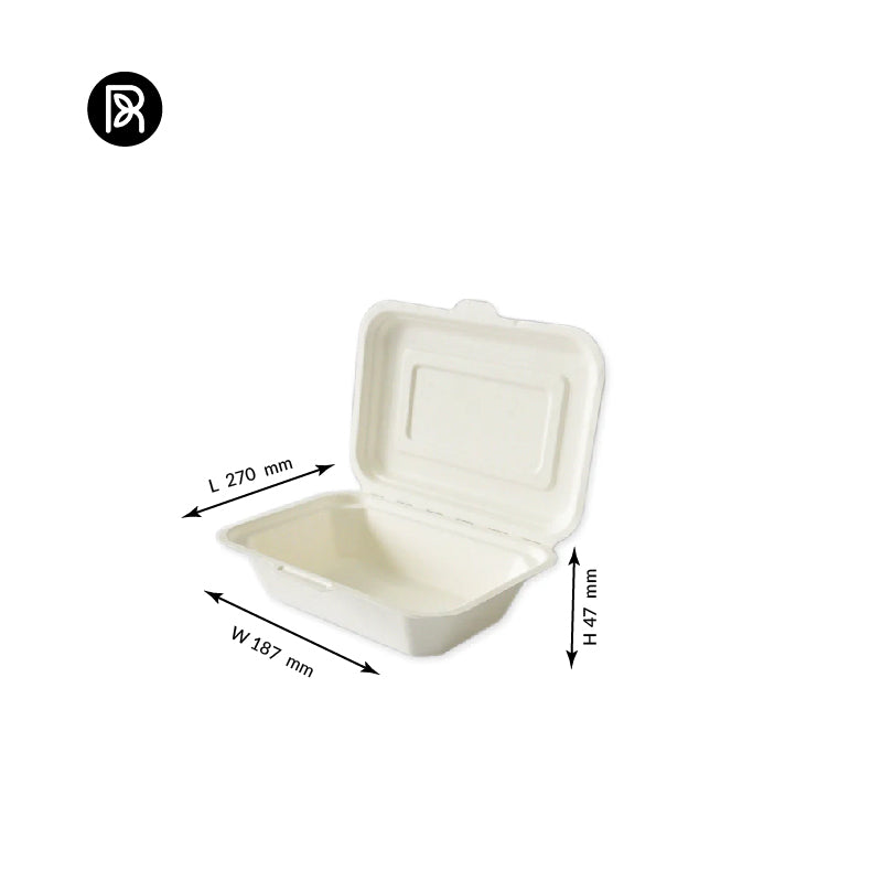 HB9 Biodegradable Takeaway Box (7x5 inch), 500 Pieces