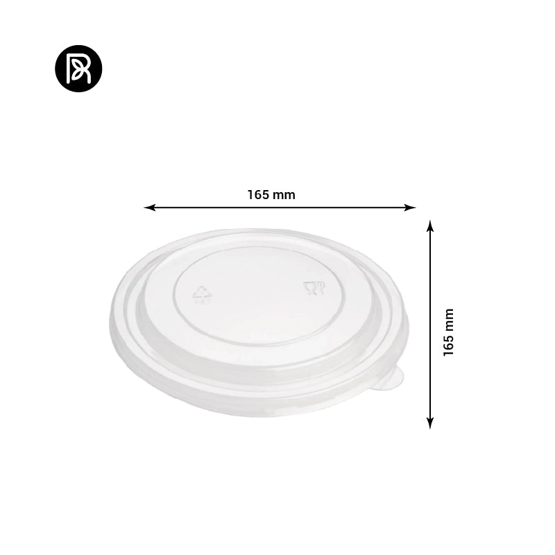 PET Lid for 1100ml-1300ml Round Bowl – Ø165mm | 300 Pieces