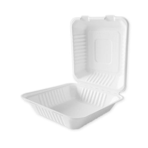 9 Zoll Clam shell Einweg Bagasse Geschirr biologisch abbaubare Verpackung für Le