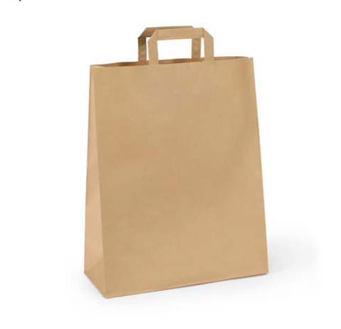 Large Size Brown Paper Bags with Handles, 250 Pieces