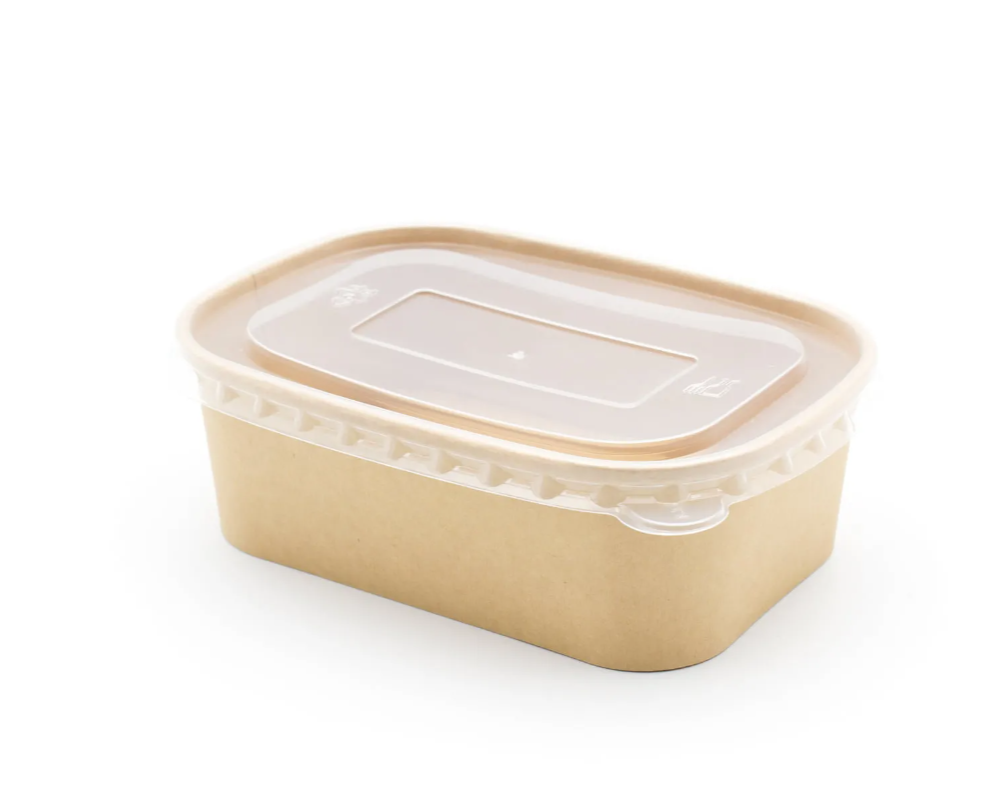 650ml Kraft Rectangular Bowls — 600 Qty