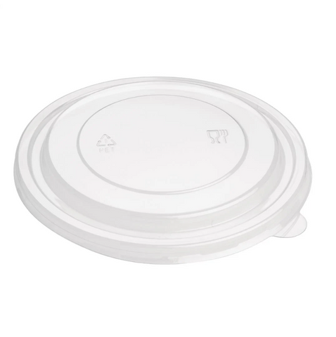 Recyclable PET flat lid, for 750ml and 1000ml round bowl