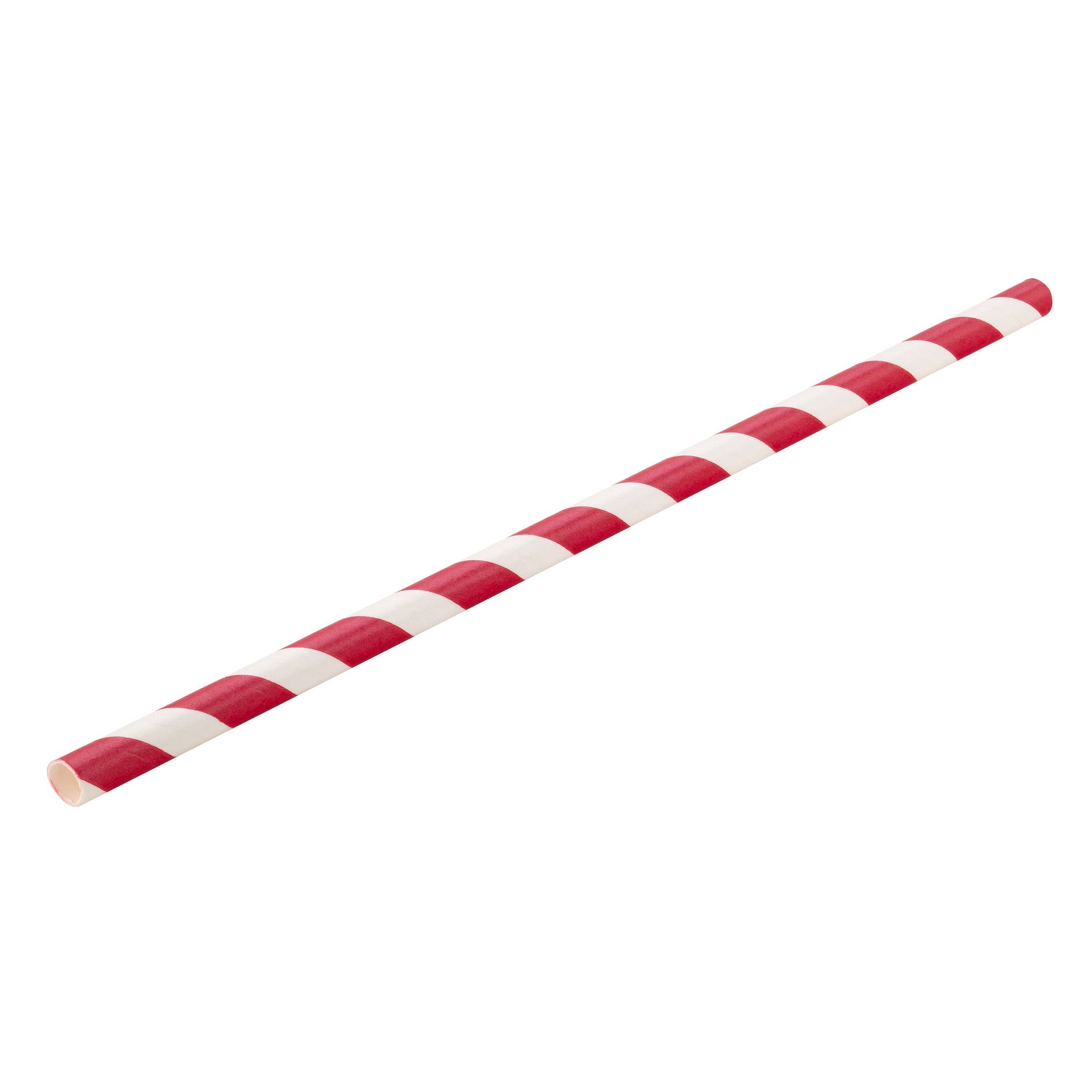 Red Striped Paper Straws | ⌀ 6mm x 200mm — 250 Qty