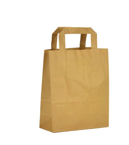 Small Size Brown Paper Bags with Flat Internal Handles | 250 Pieces